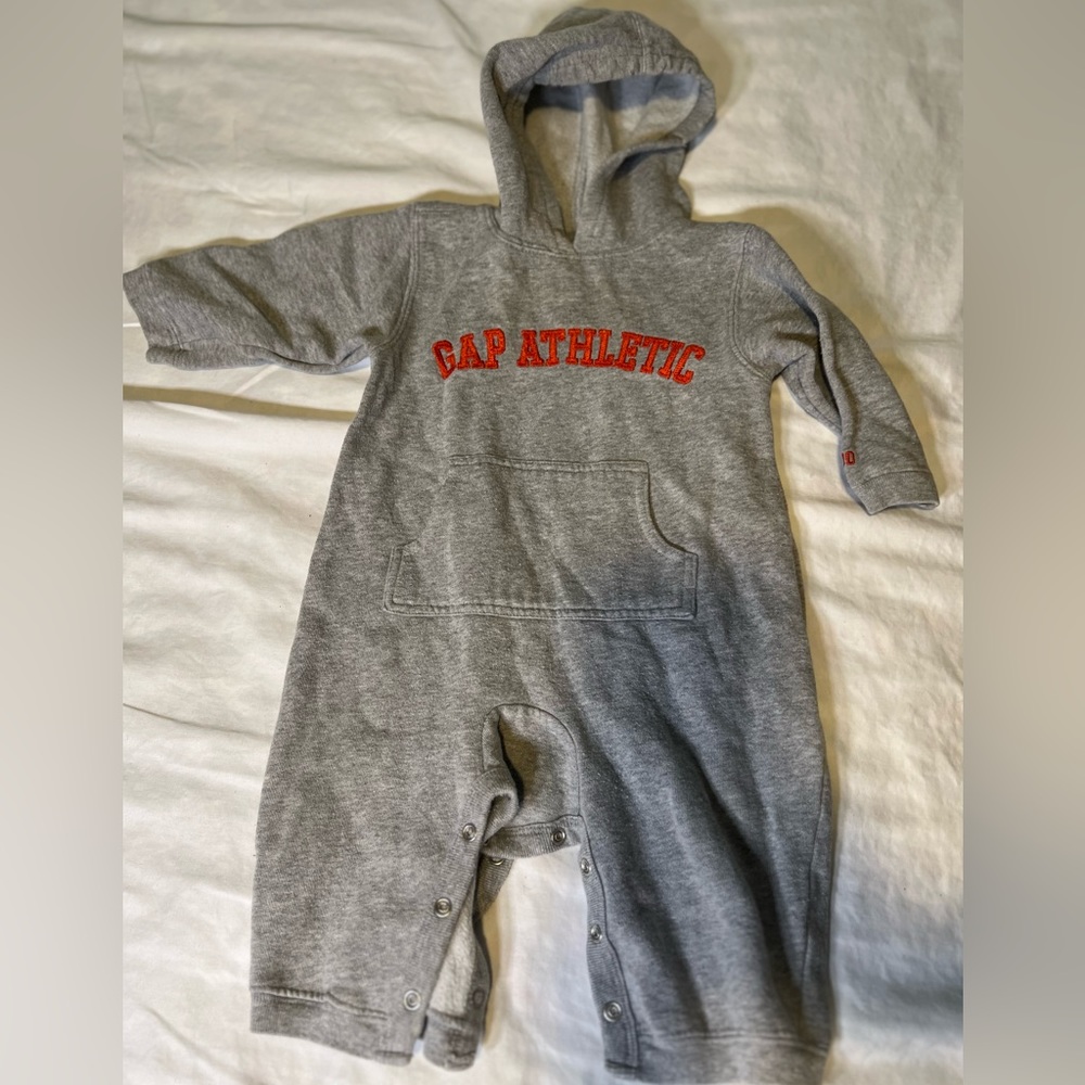 GAP Fleece lined sweatshirt onesie boys